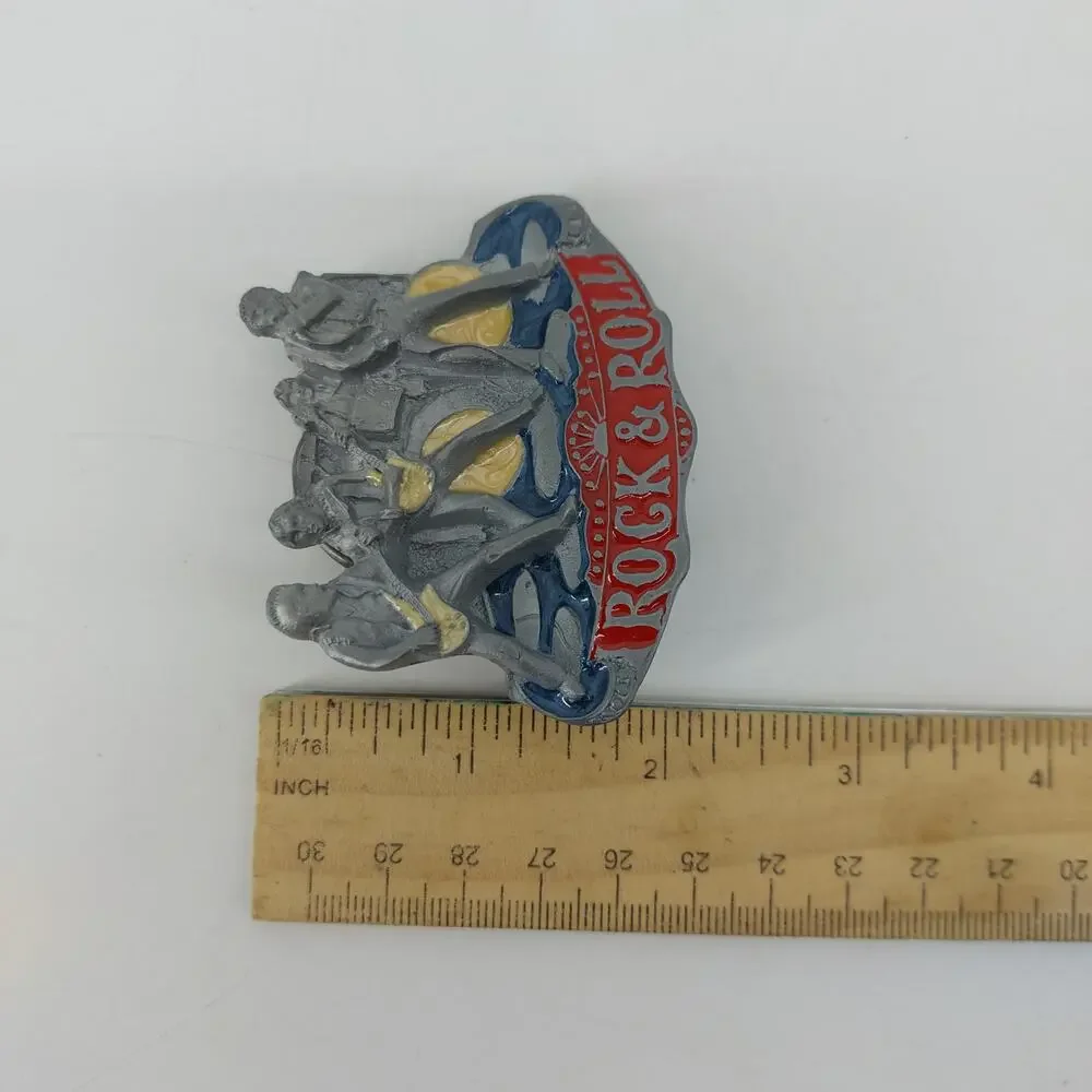 Rock & Roll Rockabily Band Belt Buckle Classic Oldies 50s Music 1982